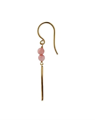 Stine A - Bella Moon Ørering with Coral Single - Guldfarvet
